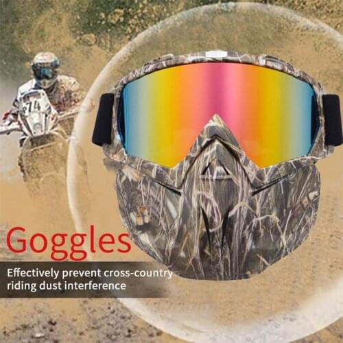 Ski Snowboard Glasses Snowmobile Skiing Goggles Windproof Skiing Glass Motocross Sunglasses with Mouth Filter Earware
