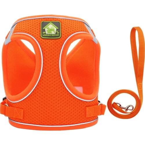 Reflective Cat Harness Dog Vest Adjustable Walking Lead Leash for Puppy Dogs Collar Polyester Mesh Harness for Small Medium Pet