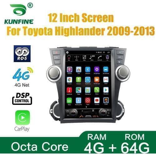 Tesla Screen Octa Core 4GB RAM 64GM ROM Android 10.0 Car DVD GPS Player Deckless Car Stereo For Toyota Highlander 2009-2013