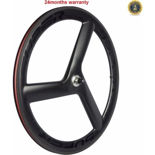SUPERTEAM Full Carbon Fibre T700 Tri Spoke Wheel 56mm Depth 3 Spoke Wheel Road Bike Wheels Clincher Tubular Carbon Wheelset