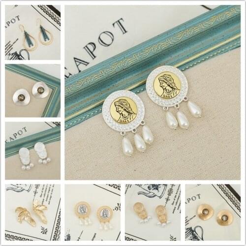 2020 New Vintage Personality Imitation Pearl Texture Earrings for Women Geometric Tassel Dangle Earrings Female Jewelry