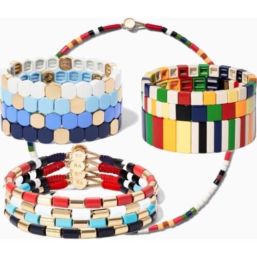 Vsco girl New Summer Enamel Colour Unisex Bracelets Colorful Fashion Bangles for Men Copper Alloy Sport bracelet femme 2019