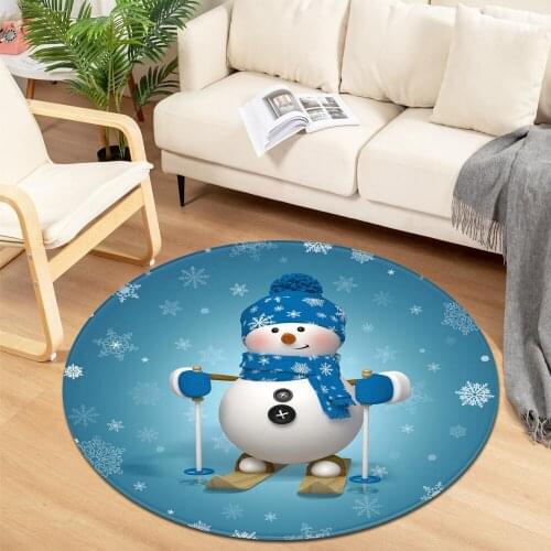 Animal Fawn Round Carpet Children Bedroom Bedside Mat Living Room Chair Large Carpet Home Room Decorative Anti-Slip Floor Rugs