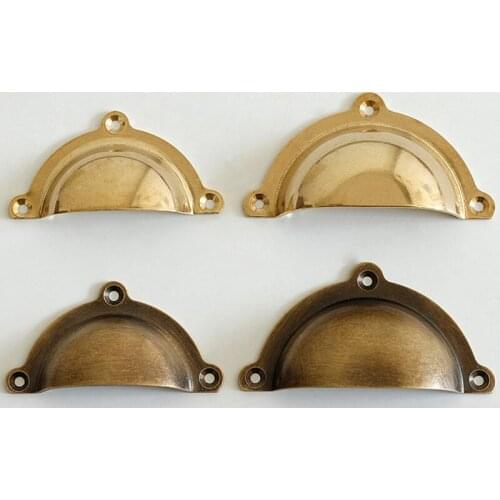 1PC Vintage Brass Shell Shape Drawer Pull Kitchen Cupboard Cabinet Handle Closet Antique Door Knob Furniture Hardware