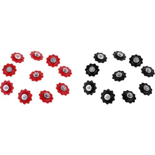 10Pcs Lightweight and Durable MTB Road Bike Bicycles Rear Derailleur Pulley Roller Bearing Jockey Wheel Parts