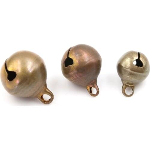10pcs/lot 10/12/14cm Bronze Metal Jingle Bells Loose Festival Party Decoration Christmas Tree Decorations DIY Crafts Accessories