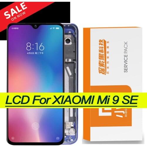 100% Original 5.97'' AMOLED Display with frame for Xiaomi Mi 9 se LCD Touch Screen MI9 SE 9se Repair Parts + Service Pack