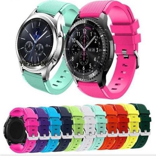22mm Soft Silicone Sport Band Replacement Strap for Samsung Gear S3 Frontier S3 Classic Smart Watch