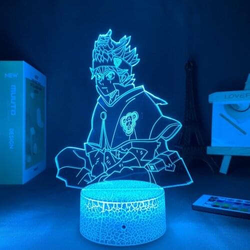 3D Lamp Anime Figure Black Clover Valentines Day Gift Cute Room Decor Lamp With Sensor Led Panel Lights
