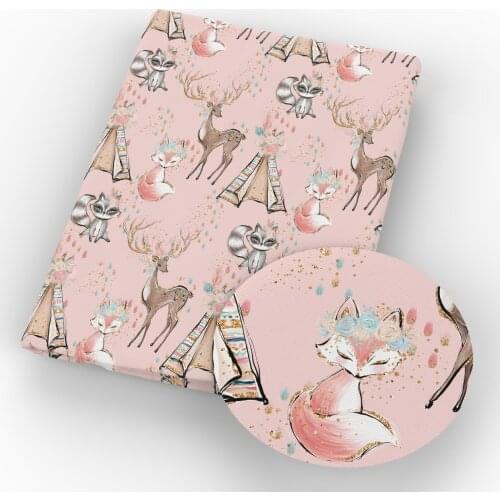 50*145cm Christmas Deer Polyester Cotton Fabric For Flag Tablecloth DIY Clothes Making Home Decorative Cushion Cov,c7449