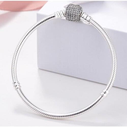 Authentic 925 Sterling Silver Pan Bracelet New Hot Selling Diy Snake Bone Fashion Bracelet Fit Charm Women Jewelry