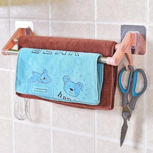 Non-trace Holder nano Bathroom Towel Holder Wall Kitchen Bathroom Adhesive Towel Storage Hanging Hanger Mount Rack