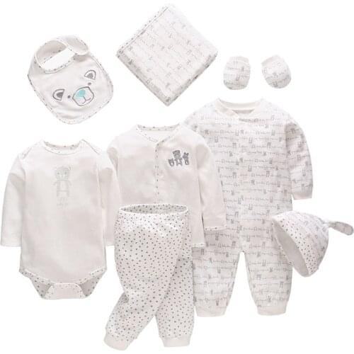 Kids Suit 2019 Neonatal Pure Cotton White Baby 8 Pieces SSet