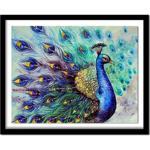 Diy diamond embroidery set full square drill diamond painting 5d picture of stones wall decor peacock animals
