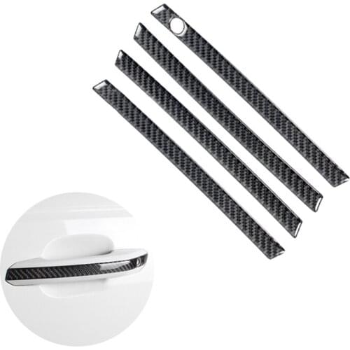 For Audi A4L A4 B9 2017 2018 Carbon Fiber Car-Styling Exterior Door Handle Pull Cover Sticker