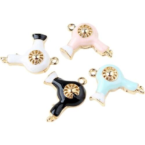 20 BULK (3D) Blow Dryer Charms Hair Dryer Pendant for DIY Jewelry Making Accessories Gift Hairdresser Enamel Charms 20*27mm #RT3