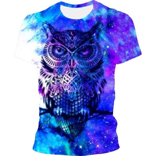 Printed T-shirt 2021 summer new eagle element 3D printing mens and womens short-sleeved breathable top quick-drying clothing