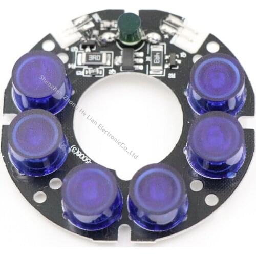 Hybrid Beam Angle CCTV Accessories Nano-infrared 6 Grain IR LED board for Surveillance cameras night vision diameter 53mm