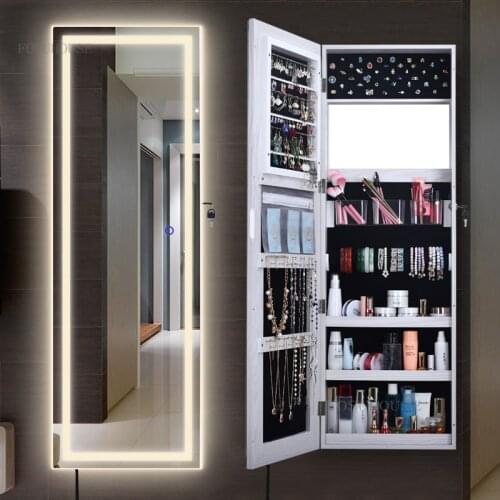 Living Room Cloakroom Household Mirror Cabinet Simple Modern Bedroom Dressing Mirror Clothing Store Full-length Mirror with Lamp
