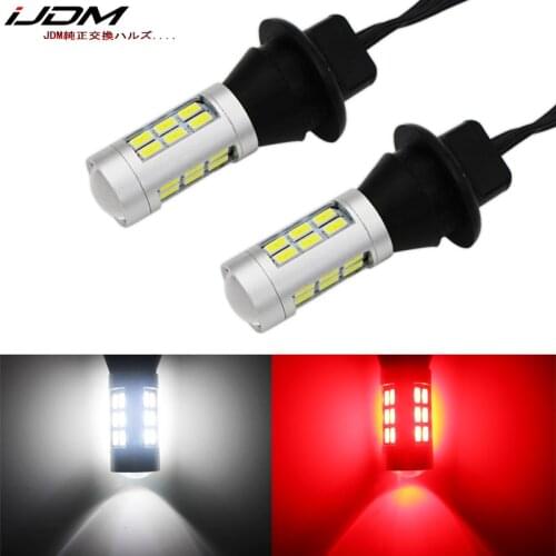 IJDM 7440 W21W T20 LED White/Red Dual-Color 1156 P21W 7506 LED Bulbs For Car Backup Reverse Lights & Rear Fog Lamp Conversion
