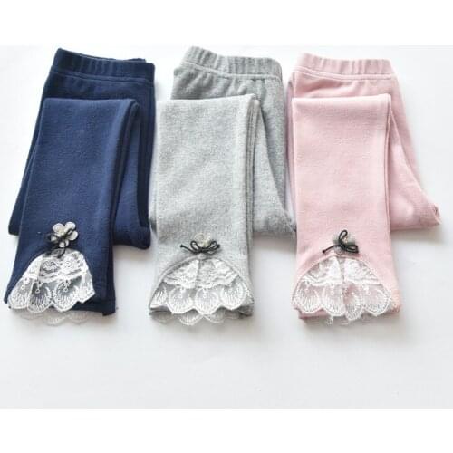 Girl Leggings Children Lace Splice Elastic Waist Skinny Pants 2019 Spring Autumn Toddler Pants for Girls Trousers Kids Legging