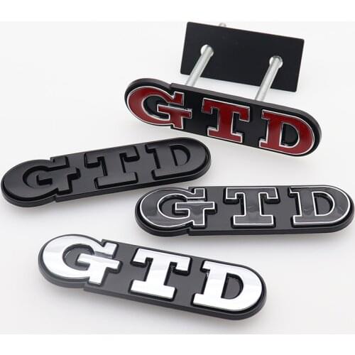 1pcs metal 3D GTD Car logo Front grill emblem side badge Creative decoration rear trunk emblem sticker styling Accessories
