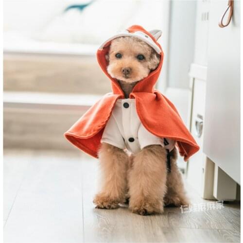 Cute Animal Cloak Hoodie For Small Dogs With Leash Hole Pet Outside Travel Coat Costumes For Cat Small French Bulldog Terrier