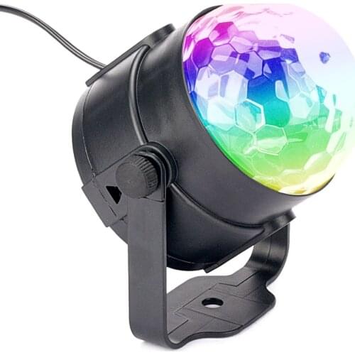 3W Mini RGB LED Rotating Ball Lights Magic Ball Voice-activated Stage Effect Lighting Bulb Christmas Party KTV Disco spotlight