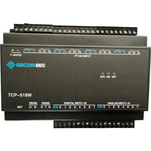 Modbus module 8-channel PT100 temperature acquisition 8-channel analog input 8-channel digital switch input