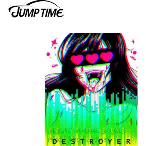 Jump Time 13 x 8.9cm For DESTROYER Sexy Girl Decal Personality Cartoon Car Stickers Refrigerator Windshield RV Decoration