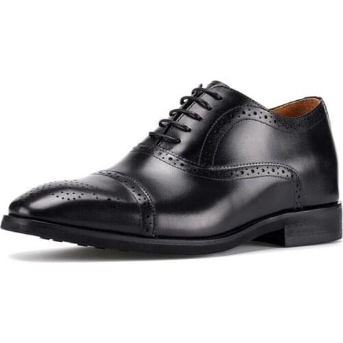 Brand New Handmade Mens Brogue Shoes Leather Height Increasing 6 CM Elevator Formal Dress Shoes for Wedding/Business