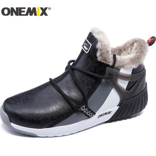 ONEMIX New Winter Running Shoes Comfortable Mens Boots Womens boots Warm Wool Sneakers Outdoor Unisex Athletic Sport Shoes