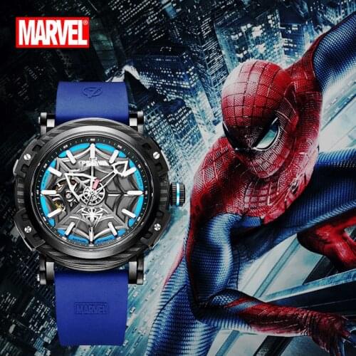 Marvel Original Spider Man Automatic Skeleton Casual Wrist Watch Sapphire Crystal Waterproof Luminous Stanless Steel 2020 New