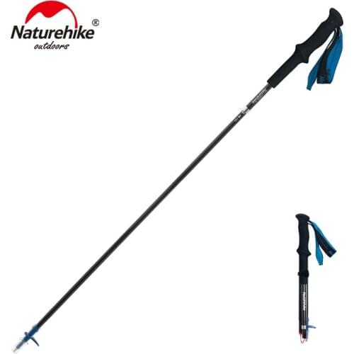 Naturehike 4-Sections Walking Stick Carbon 150-170g Ultralight Folding Trekking Poles Outdoor Hiking Walking Outdoor Canes