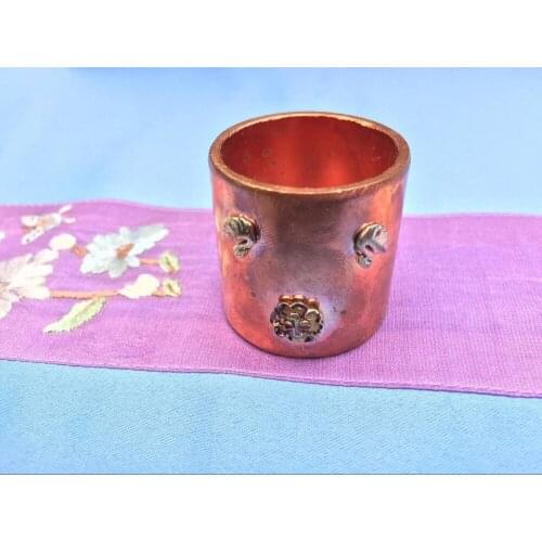 Pure Copper Inlay Silver Lid Layer Pot Cover Holder Tea Ceremony Storage Rack