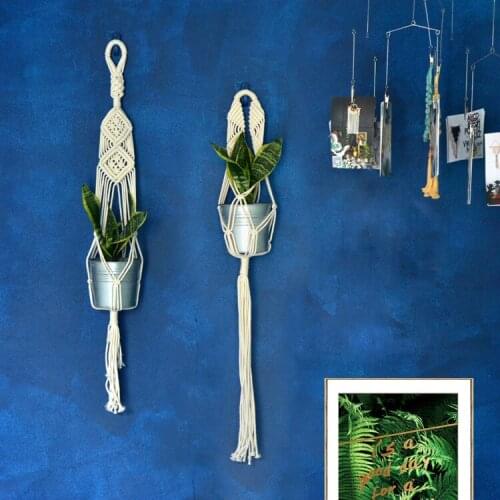 Macrame Plant Hanger Basket Flowerpot Plant Holder Macrame Hanging Vintage Knotted Lifting Rope Garden Home Decoration