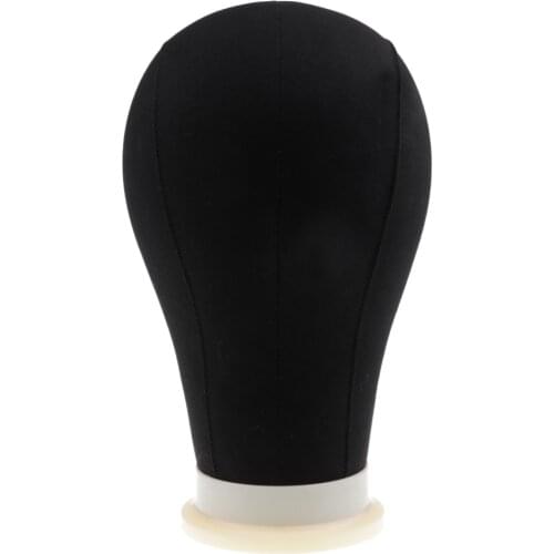 Professional Wigs Making Head Stand Cork Canvas Block Head Training Mannequin Head Doll with Mount Hole Wig Accessories 22 inch