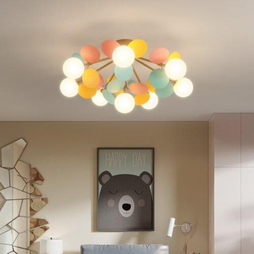 Multicolor art tree childrens room led ceiling lamp creative lovely princess room lamp bedroom lamp ceiling lamp led lighting