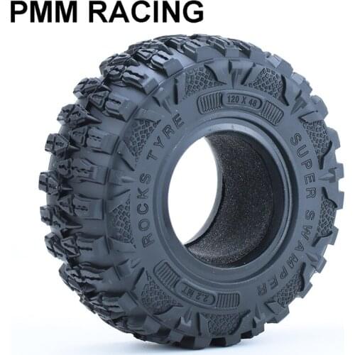 4pcs 2.2-inch 120mm Rubber Tires For 1/10 Rock Track Redcat Scx10 Axial 90046 90047 Trx-4 Rc4wd D90 D110 Trx-6 G63 Rc Car