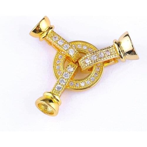 Hand made DIY Pearls Bracelet Necklaces Clasp Fastener New Fashion Micro Pave CZ Zircon Clasps & Hooks For Jewelry Making