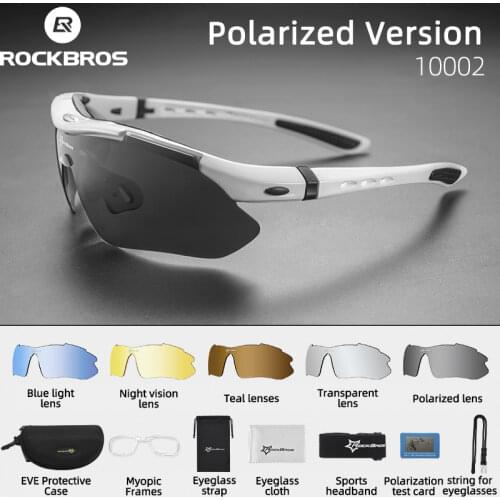 RockBros Cycling Glasses Outdoor Sports Polarized Bicycle Sunglasses Bike Glasses Goggles Eyewear 5 Lens Bicycle Accessories