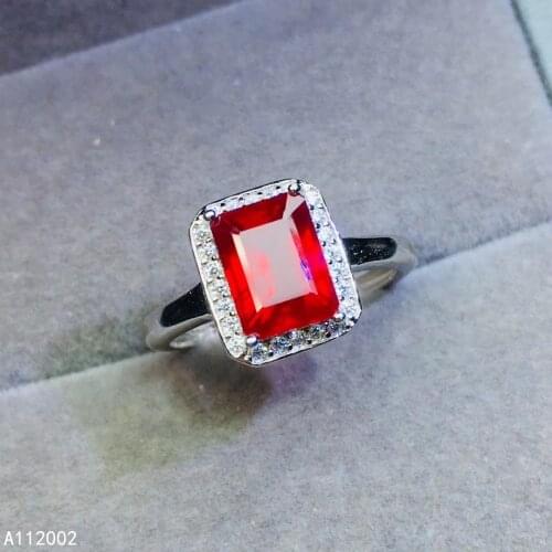 KJJEAXCMY fine jewelry natural Ruby 925 sterling silver new adjustable gemstone women ring support test beautiful trendy