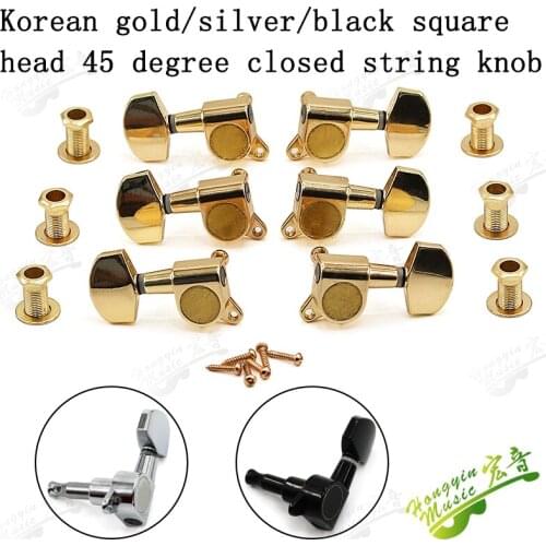 1Set 3L 3R 45Angle Guitar String Tuning Pegs Tuners Machine Head Professional Durable Head For Acoustic Electric Guitar Square