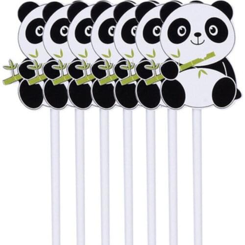 10pcs/lot Disposable Straws Cartoon Panda Theme Birthday Party Decorations Kids Disposable Tableware Straws Party Supplies