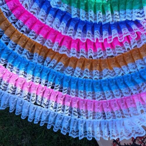 1YD/3YD 3.8cm Lace Gauze Wrinkled Lace Diy Clothing Doll Skirt Chair Cover Curtain Jewelry Lace Accessories