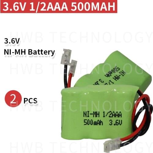 2 PCS/lot New Ni-MH 1/2AAA 3.6V 400mAh Ni MH 1/3 AAA Rechargeable Battery Pack With Plugs For Cordless Phone Free Shipping