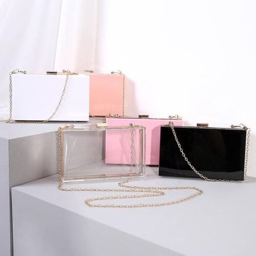 2021 Brand Quality Clutch Women Acrylic Flap Bag Purse Transparent Crossbody Bag Women Handbags Party Wedding Evening Clutch Bag