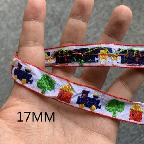 3 YARD 5/8" 17MM Hand - Made Hairpin Accessories Vintage Cartoon Car Little House Jacquard Ribbon Lace Korean