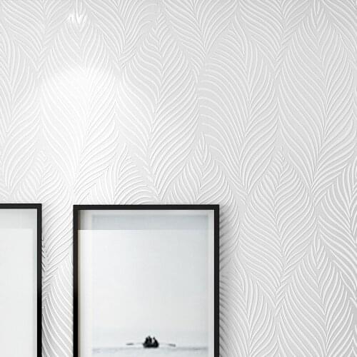 Tropical Leaves White Geometric StripesTexture Home Decoration Wallpaper Modern Wall Paper Rolls For Bedroom Living Room Walls