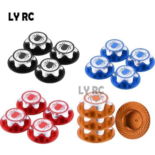 4pc/lot Aluminium Wheel Hub Cover Antidust Cover 17mm HEX Nut For RC 1:8 Model Car Anti-skid red black Wheel Cover